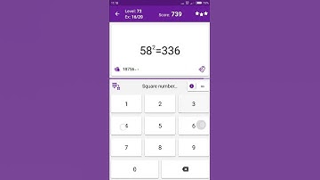 Math Tricks - Training mode - square numbers between 50 and 59 - level 072 (Number Keyboard)