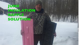 Building custom Insulation baffles and packing insulation bags at truss heal.
