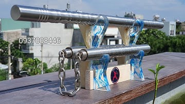 CÔN INOX ỐNG TRE LỚN 2.5, RÁP GẬY. #Nunchaku côn nhị khúc