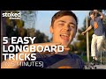 5 Easy Beginner Longboard Tricks in 5 Minutes ft. @Brandon DesJarlais