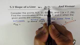 Find k and coordinates of Collinear Points