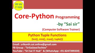 Python Tuple Functions | Python Tuple len(), min(), max(), tuple() functions | Python Functions |#97