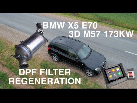 BMW X5 E70 3D 173KW DPF REGENERATION FULL CYCLE.