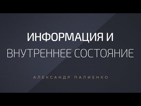Информация и внутреннее состояние. Александр Палиенко.