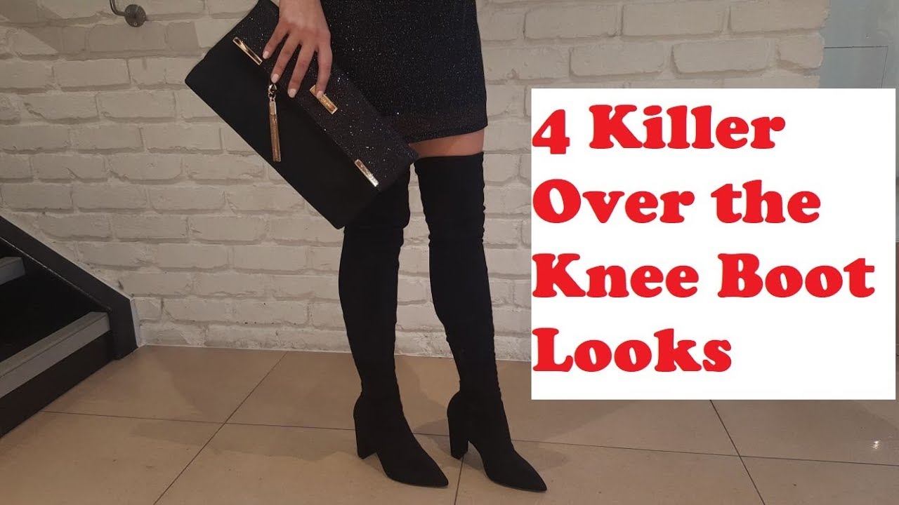 Four Over The Knee Boots Looks - YouTube