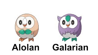ALOLA Starters GALAR FORM : GALARIAN Rowlet Dartrix Decidueye