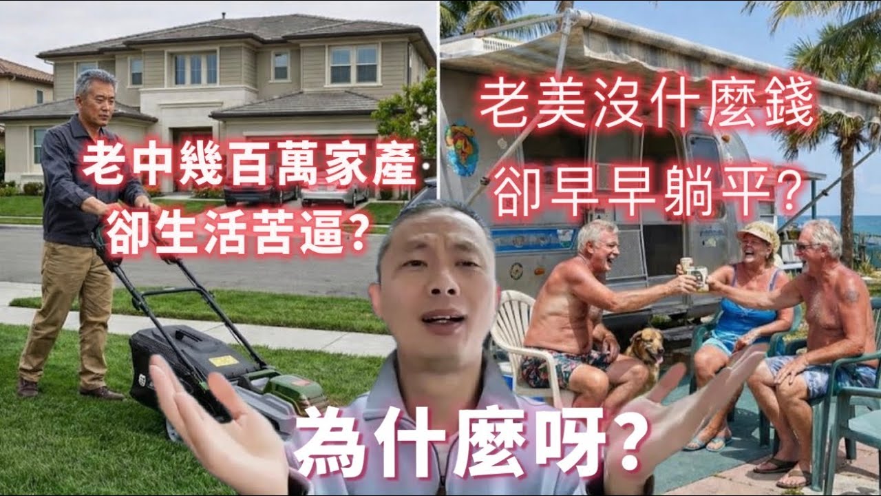 在美華人資產幾百萬卻過苦行僧生活？隔壁美國老王沒錢卻早早躺平？揭祕美華「偽富焦慮」的四大真相！ ｜美國退休 ｜華人退休財富焦慮 ｜中美文化差異