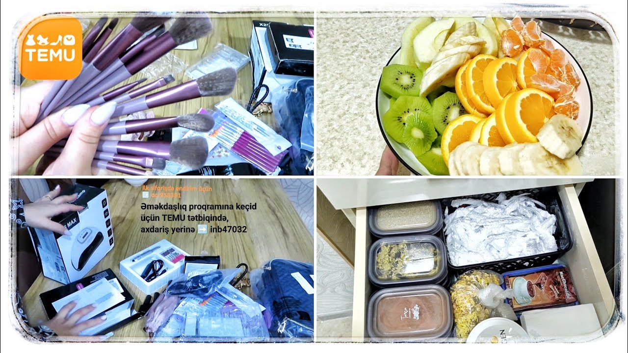 130yox 60ca Azn-ə dirnaq manikürü üçün hərşey aldım🤫Temudan😉 Mətbəx dolab düzənim🙂