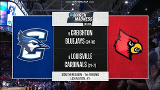NCAA First Round intro (CBS) | (9) Creighton vs (8) Louisville | 3/20/2025