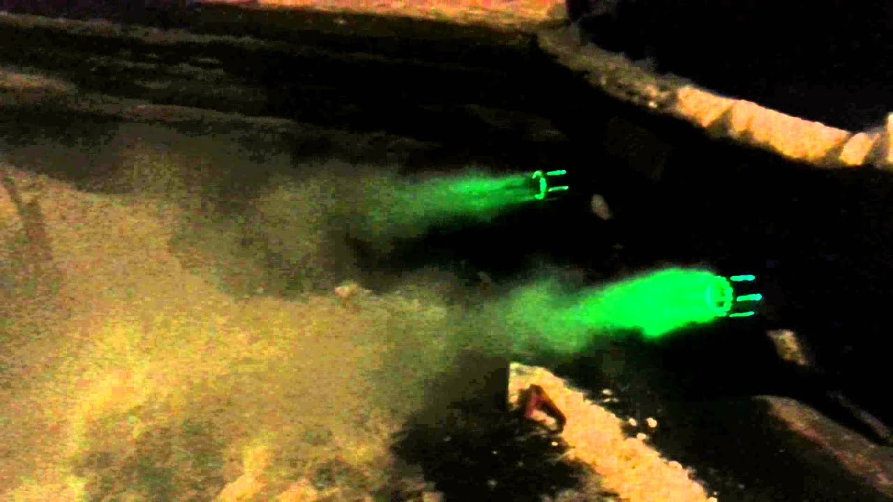 Green LED exhaust tips YouTube