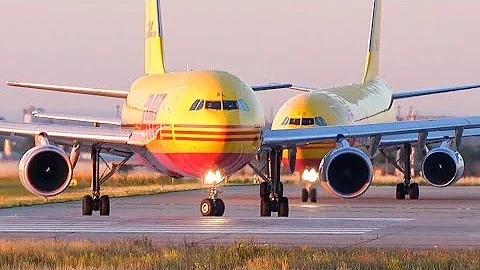 (4K) Leipzig airport Plane spotting - The DHL fleet in action! A300, 777, A330, 757 & A321