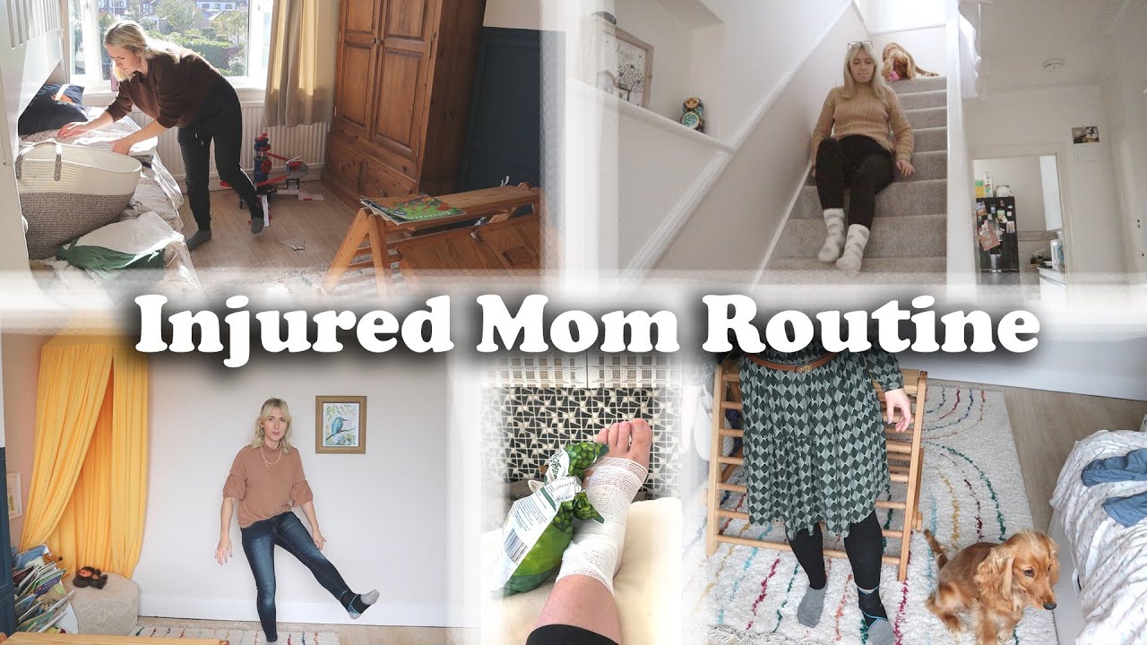 INJURED MOM ROUTINE | SPRAINED ANKLE BUT STILL MOTHERING | ALINA GHOST