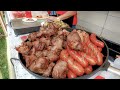 Giant Pork Skewers, Huge Sausages, Kebab and more Great Street Food in Minsk, Belarus.