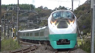 常磐線 E657系K17(グリーンレイク塗装)編成(7M 特急ひたち7号 いわき行き)植田ー泉間を通過。