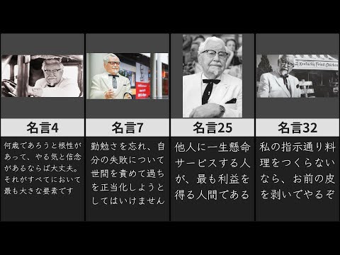 名言集 ケンタッキー創業者 カーネルサンダースの言葉 40選 Youtube