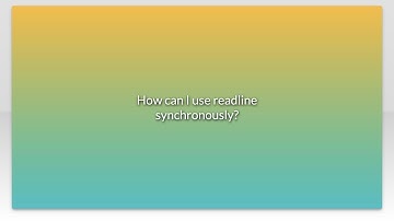 How can I use readline synchronously?