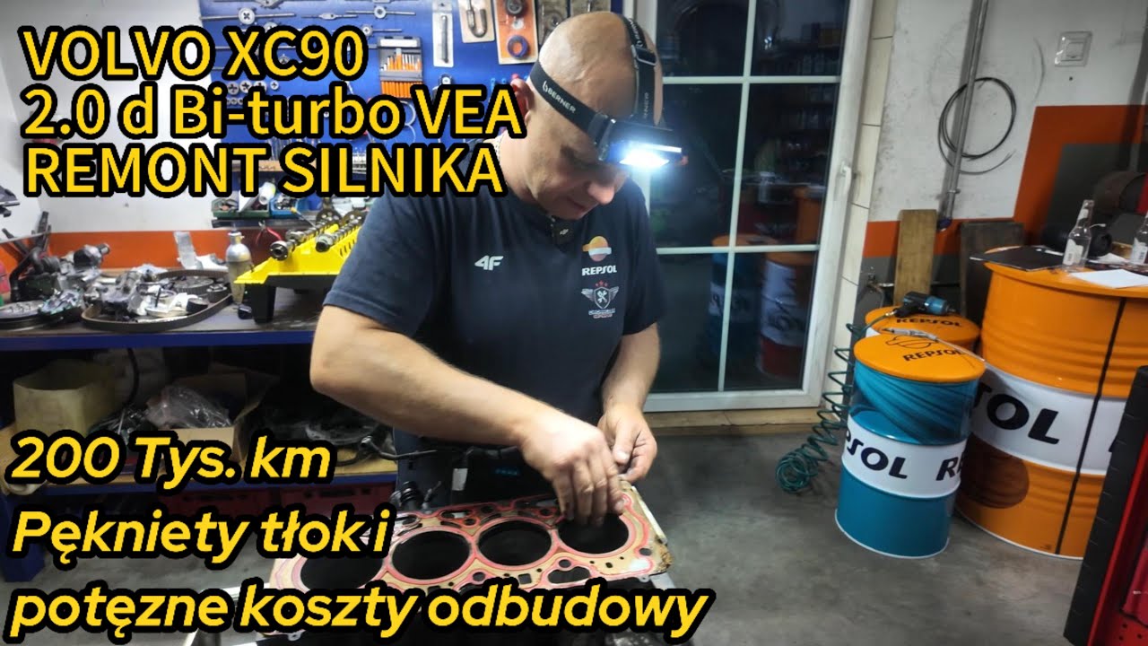 Volvo XC90 2.0 d Bi-Turbo – Silnik po 200 tys. km, Pęknięty Tłok i Uszkodzone Turbo!