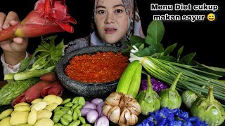 MENU DIET PALING FAVORIT - LALAPAN MENTAH SAMBAL TERASI TANPA NASI !!!