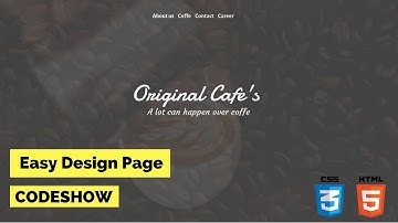 Minimal Cafe Website Landing Page Design | HTML & CSS