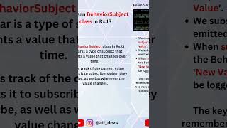 What is BehaviorSubject class in RxJS? #shorts #angular #interview #rxjs