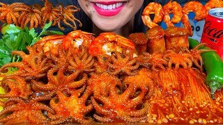 ASMR SPICY SEAFOOD BOIL *makanan laut pedas* 먹방 MUKBANG MASSIVE Eating Sounds