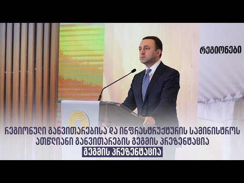 რეგიონული განვითარებისა და ინფრასტრუქტურის სამინისტროს ათწლიანი განვითარების გეგმის პრეზენტაცია