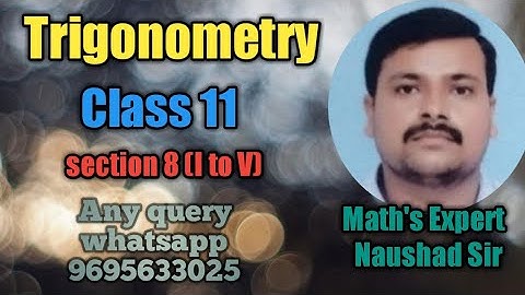 Trigonometry||class 11||Bala ji book ||Ex 3.6||Section 8|| I to v||