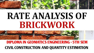 Brickwork Rate Analysis | Step-by-Step Numerical Tutorial | Geomatics - Civil Engineering | Estimate