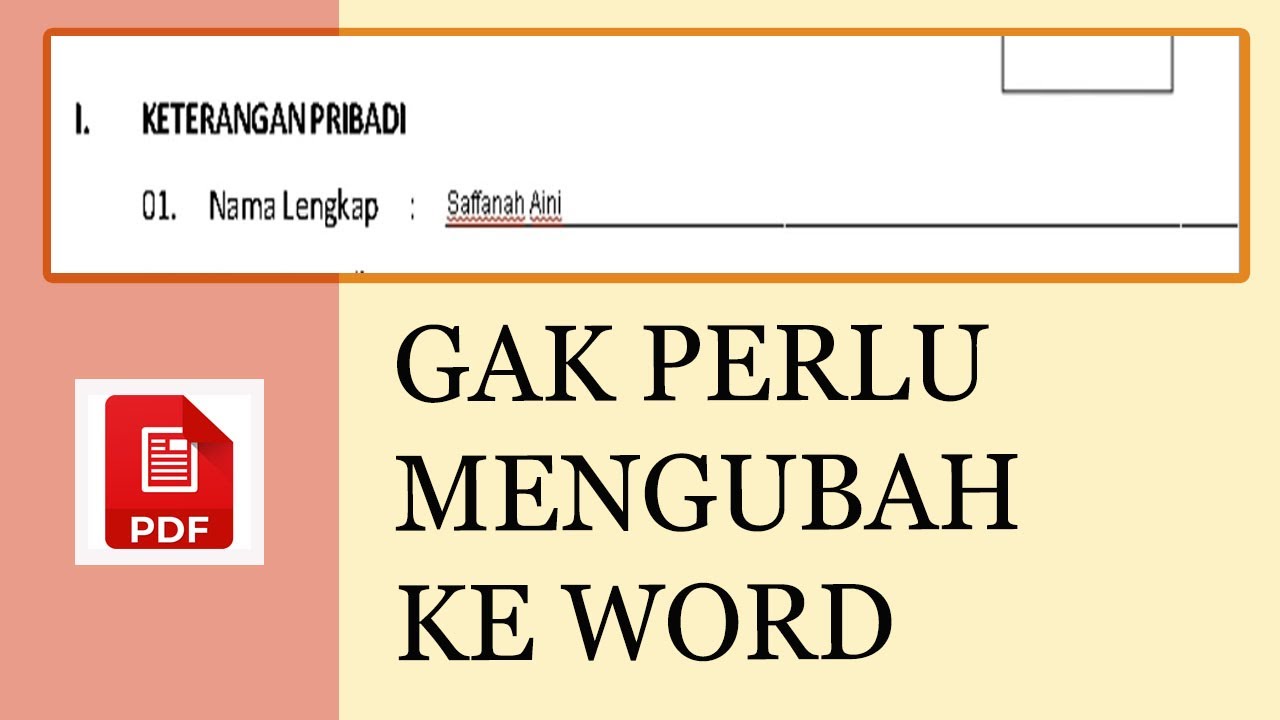 Cara isi file pdf tanpa ubah ke word youtube