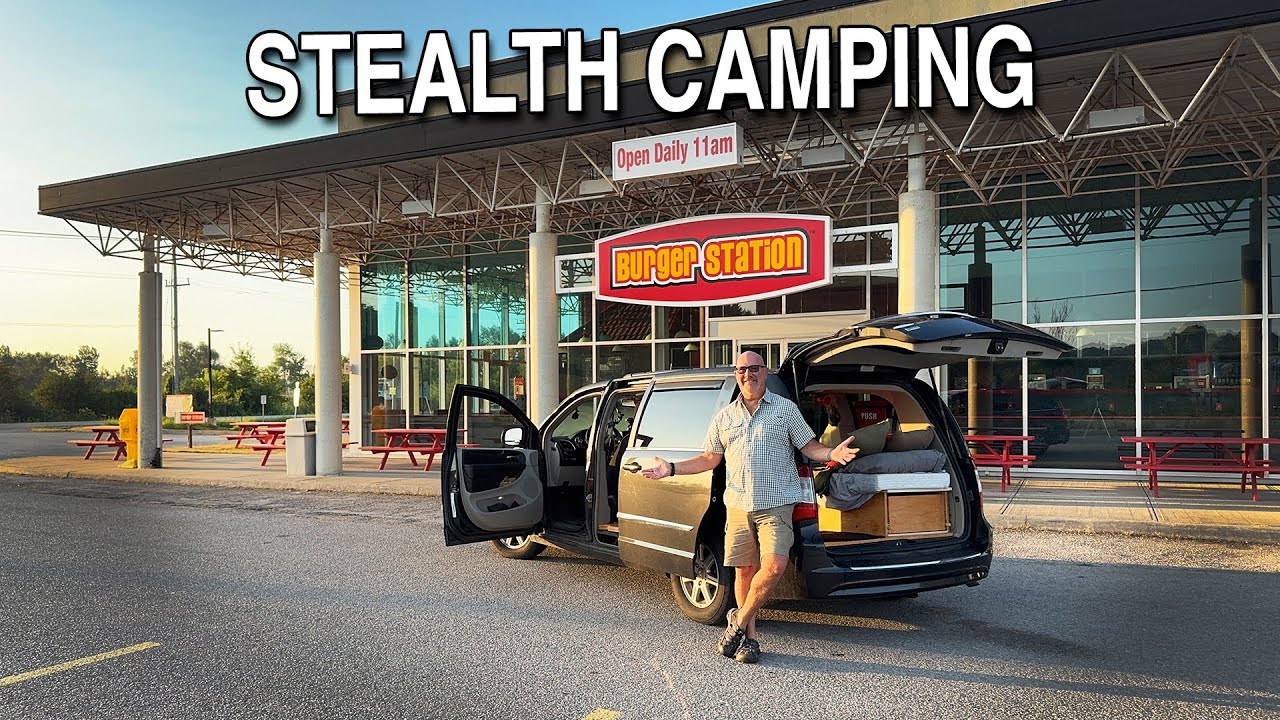 Stealth Camping at Burger Station in Cookstown, Ontario 🍔 | Steak Sandwich, Milkshake & Dessert