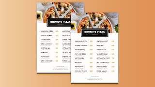 How to Create a Pizza Restaurant Menu in Black & Orange with Pizza Photo Decoration screenshot 2