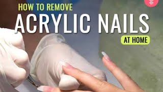 how to remove acrylic nail extension at home 💅#nailart #naildesign #beauty #nailremover #nailathome