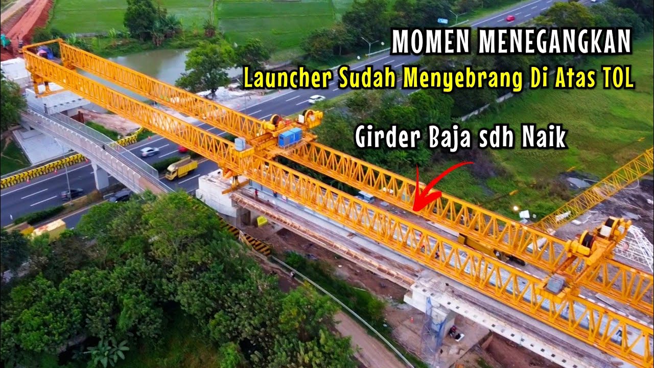 Ini Menegangkan, Pemasangan Girder Baja di Atas TOL, Fly Over Sta ...