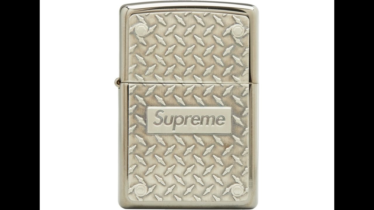 SUPREME DIAMOND PLATE ZIPPO (UNBOXING) - YouTube