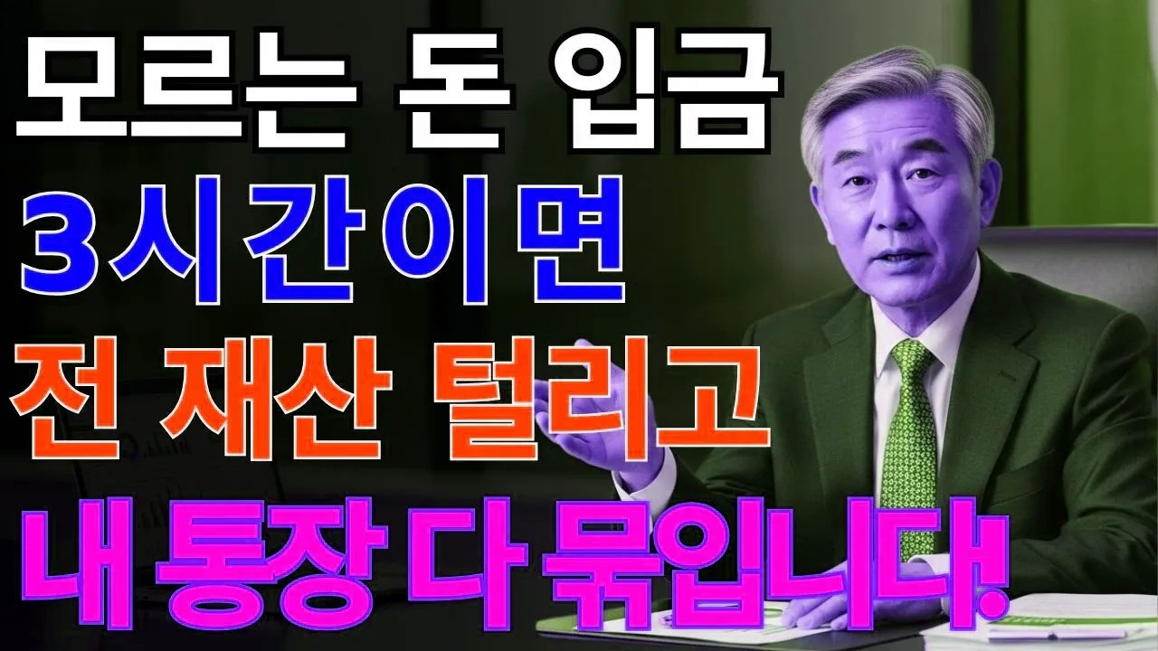 갑자기 통장에 100만 원이 입금됐다면 놀라지 마세요!이 세 가지 비결이 당신의 계좌를 안전하고 성공적으로 지켜줍니다. | 노후지혜