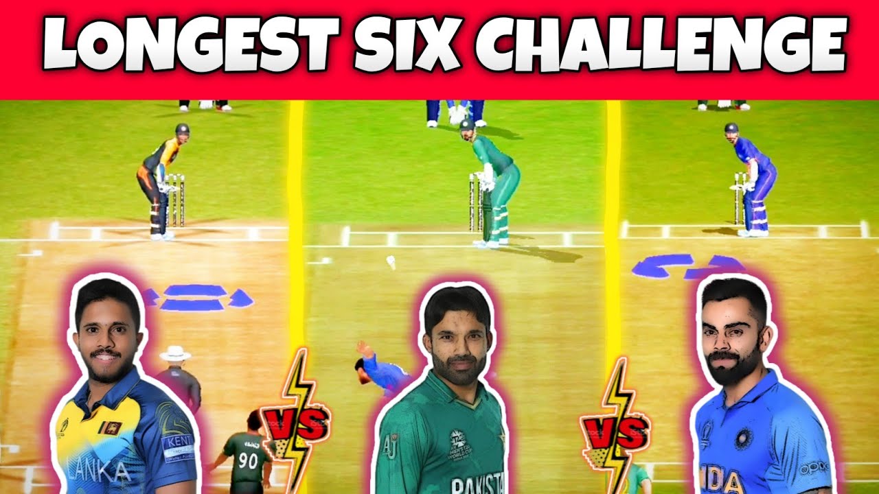 V Kohli VS M Rizwan VS K Mendis | Longest six challenge | Six challenge ...