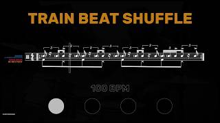 Train Beat Shuffle Drum Tutorial │ Sheet Music + Play-Along │ 100→40 BPM