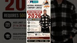 National Insurance Company Limited Recruitment 2026 #job #announcement #dreambigstudyhard #career