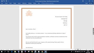Mail Merge Task Video