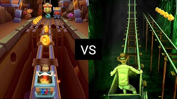 Race in Rail between Subway Princess Runner VS Rail Rush | Android/iOS Gameplay HD