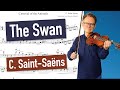 The swan camille saintsans  violin and piano  violin sheet music  piano accompaniment