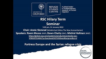 Fortress Europe and the Syrian refugee crisis | RSC Hilary Term Seminar