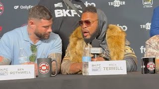 Intense! Lorenzo Hunt and Mick Terrill KnuckleMania 4 press conference! Voice of reason: Mike Perry!