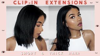 Blending Clip in Extensions With Short & Thick Hair