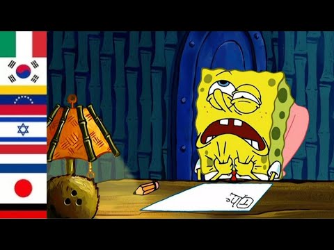 Spongebob schreibt einen Aufsatz in 20 verschiedenen Sprachen reaction