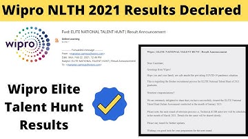 Wipro NLTH 2021 Result Declared | Check Mail | Wipro Elite National Talent Hunt Results #Nlth2021