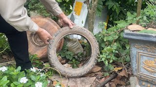 Amazing Recycling Project Like Never Before // Make A Decorative Living Room Clock From Old Tires