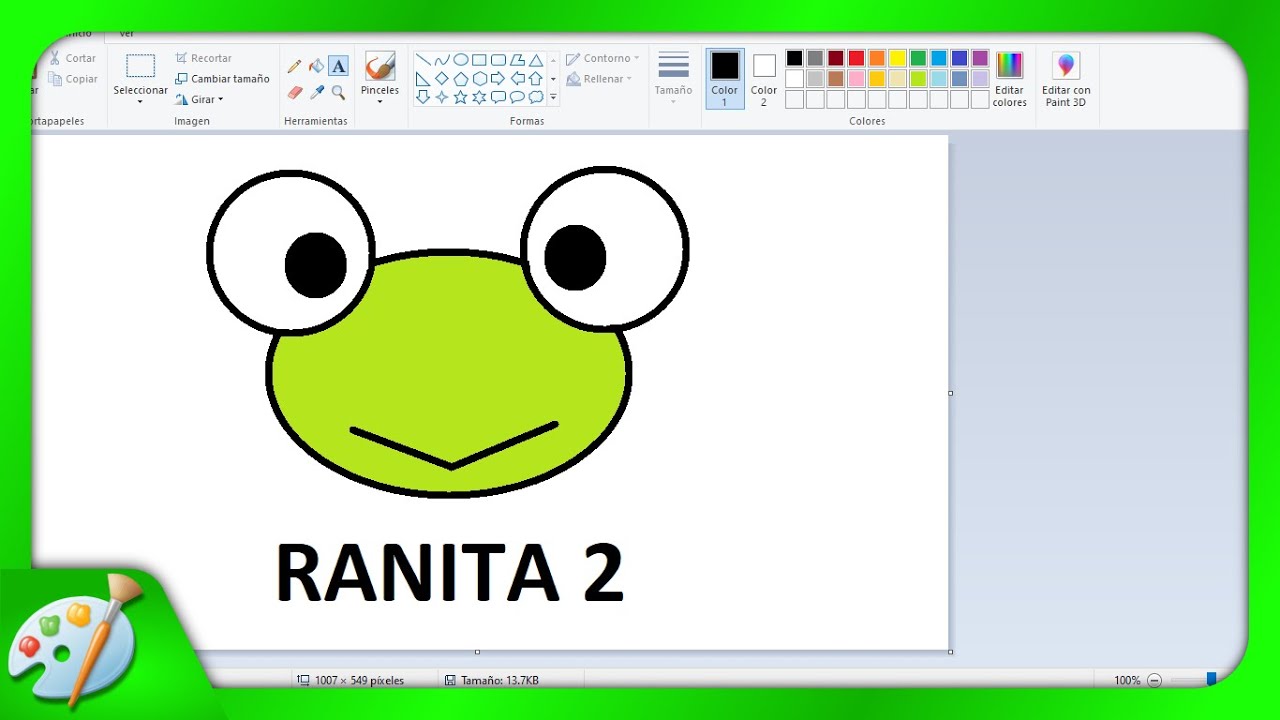 Dibujos para niños con Paint: Cómo dibujar fácil una ranita (2) - thptnganamst.edu.vn