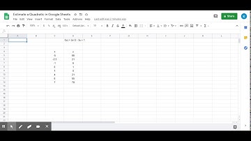 Estimate a Quadratic in Google Sheets