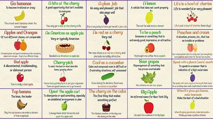 Fruit Idioms | 27 Useful Idioms and Sayings about Fruits in English with Examples - DayDayNews